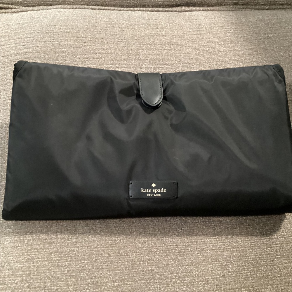 Kate Spade Black Nylon‎ Changing Pad Baby Diaper Clutch Travel Portable